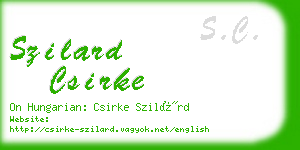 szilard csirke business card